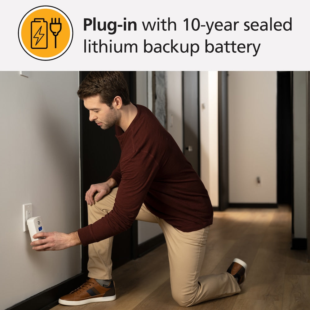 Kidde Plug-In Smart Carbon Monoxide Detector & Indoor Air Quality Monitor with 10-Year Battery