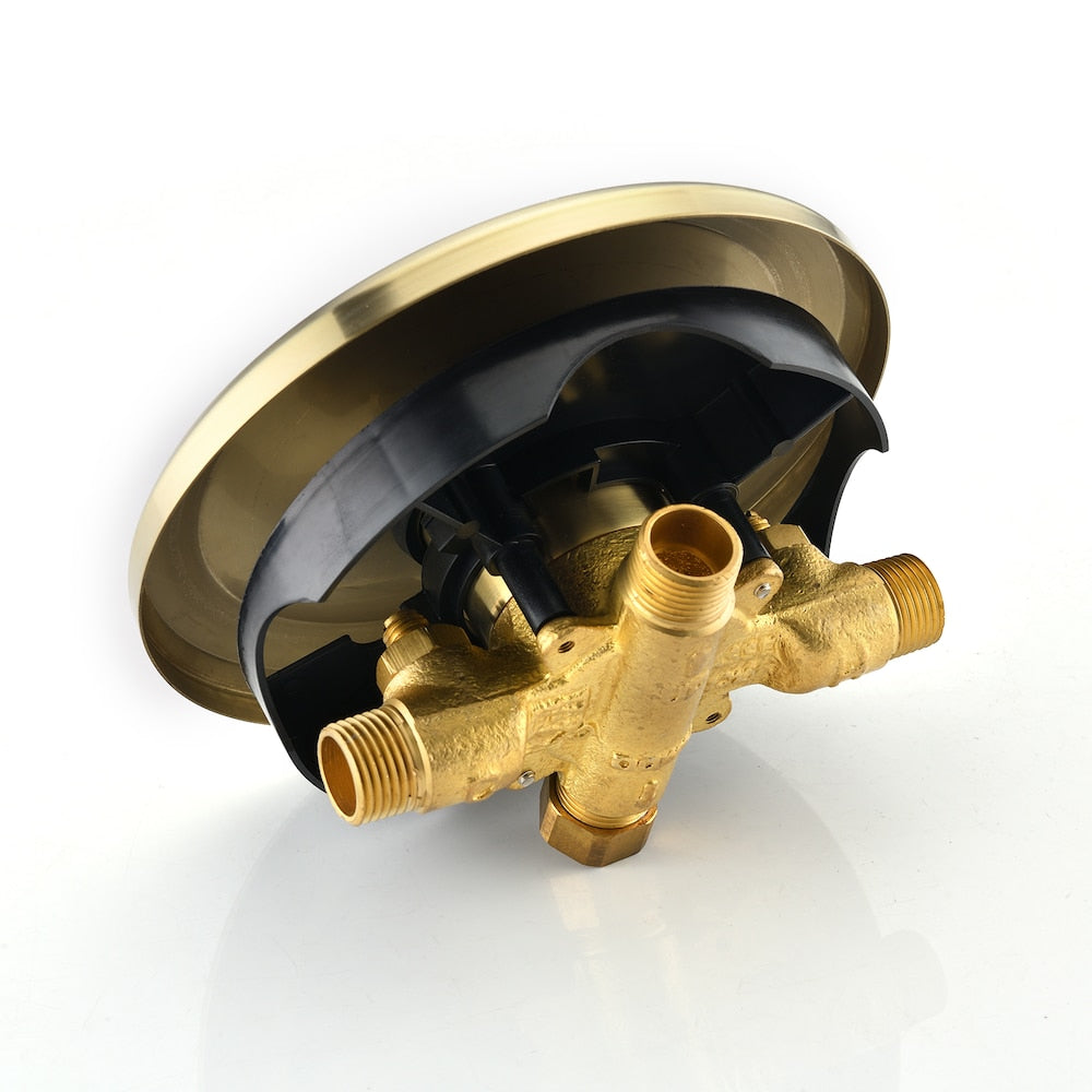 Valve d'équilibrage de pression à fonction unique avec kit de garniture à poignée unique en or brossé
