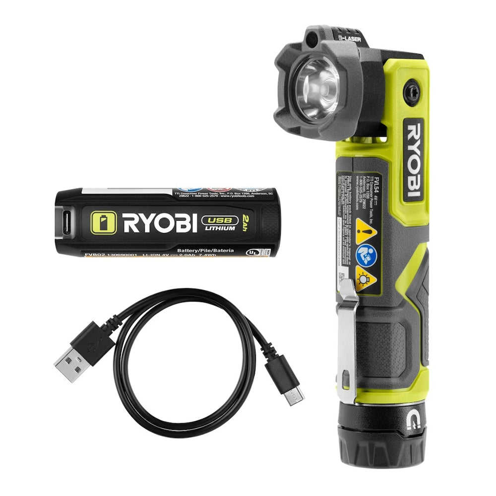 USB Lithium Pivoting 625 Lumens Head Light Kit with 2.0 Ah Battery and Charging Cable