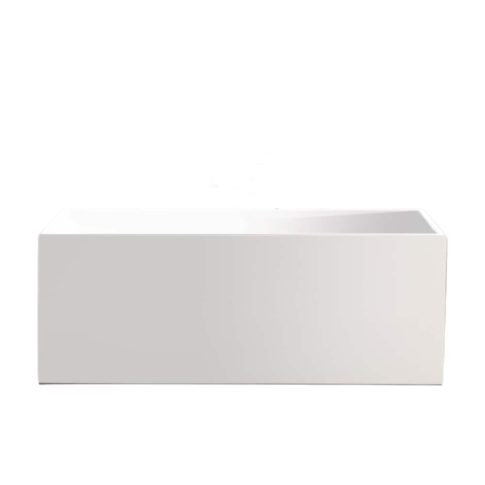 Baignoire autoportante ovale Bayonne de 5 pieds avec drain central en blanc pur