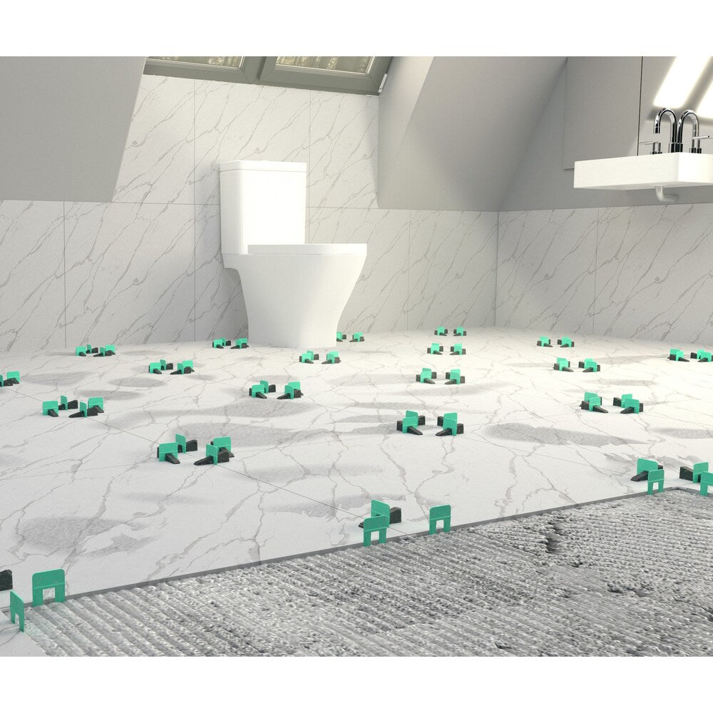 LS CLASSIC - 3mm (1/8") Tile Leveling Super Kit (400 Clips, 200 Wedges, 1 Pliers)
