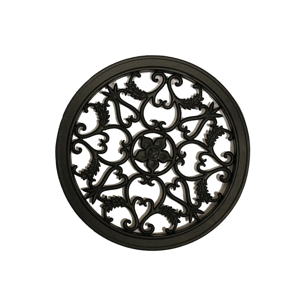 Insert rond en aluminium moulé noir pour clôture et portail de 15 po de diamètre, 12 unités