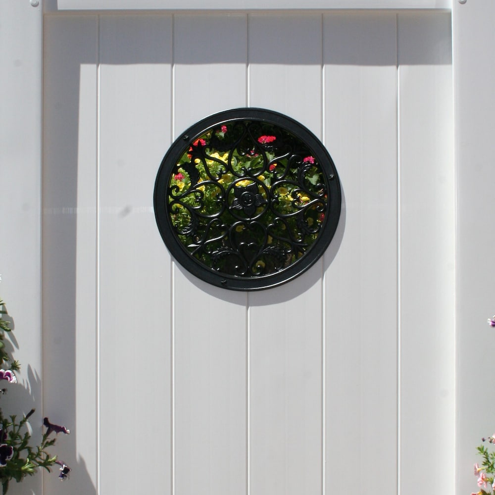 Insert rond en aluminium moulé noir pour clôture et portail de 15 po de diamètre, 12 unités