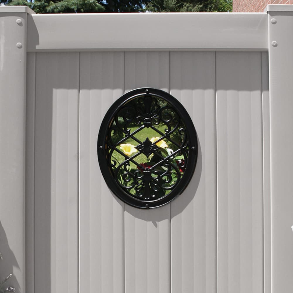 Insert de clôture et de portail ovale en aluminium moulé noir de 13 po x 17 po, 12 unités