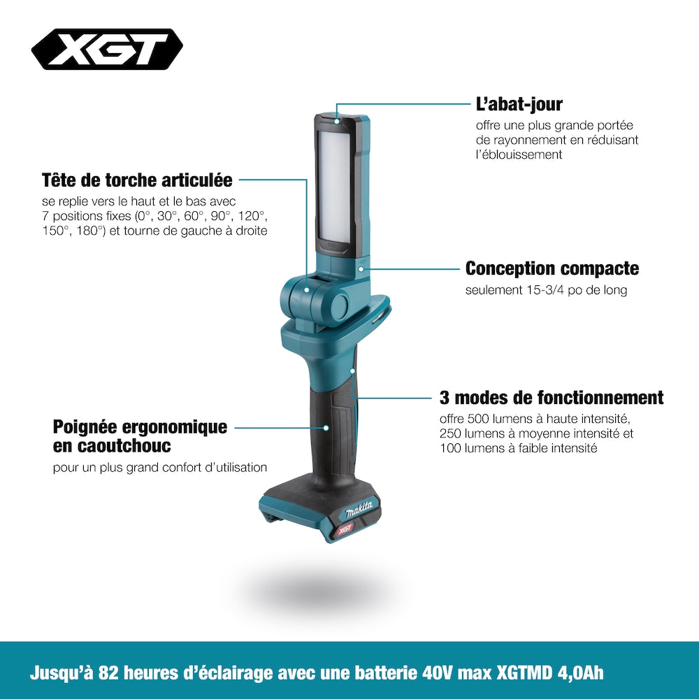 40Vmax XGT Cordless 500 lm High-luminance LED Flashlight with Lampshade (Tool Only)