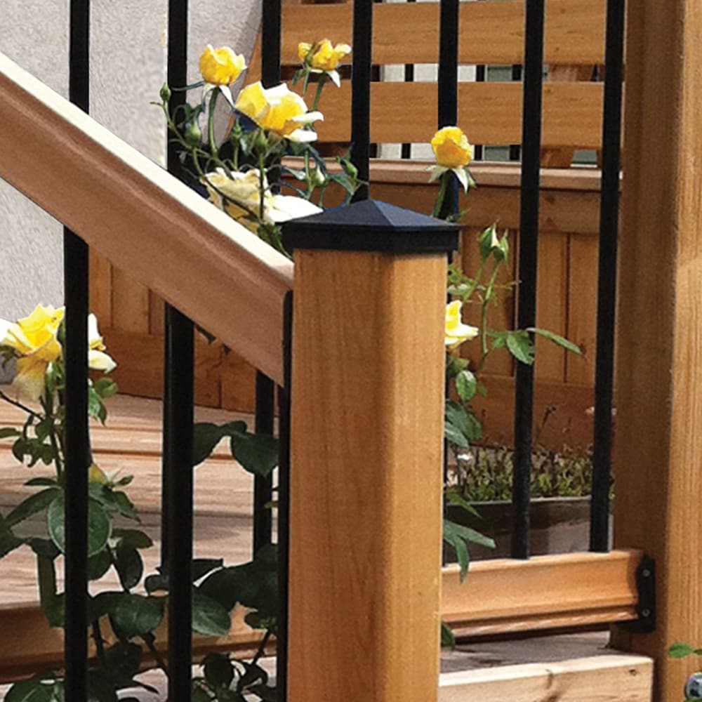 Capuchon de poteau décoratif en aluminium noir de 4 po x 4 po, paquet principal de 24 unités