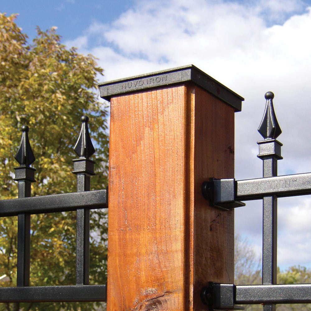 Capuchon de poteau décoratif en aluminium noir de 4 po x 4 po, paquet principal de 24 unités