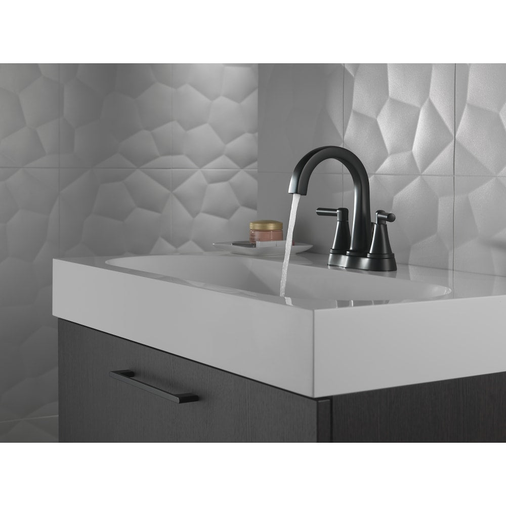 Becker Two Handle Centerset Bathroom Faucet in Matte Black