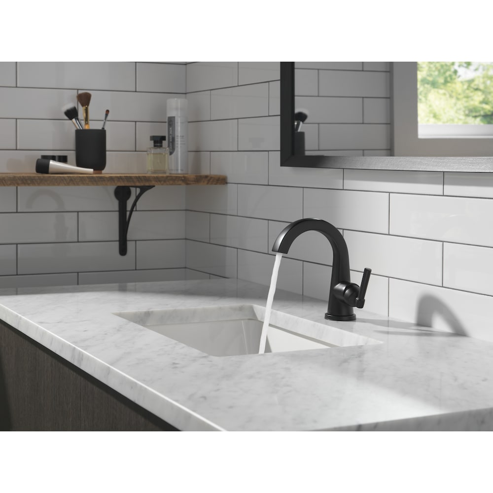 Becker Single Handle Centerset Bathroom Faucet in Matte Black