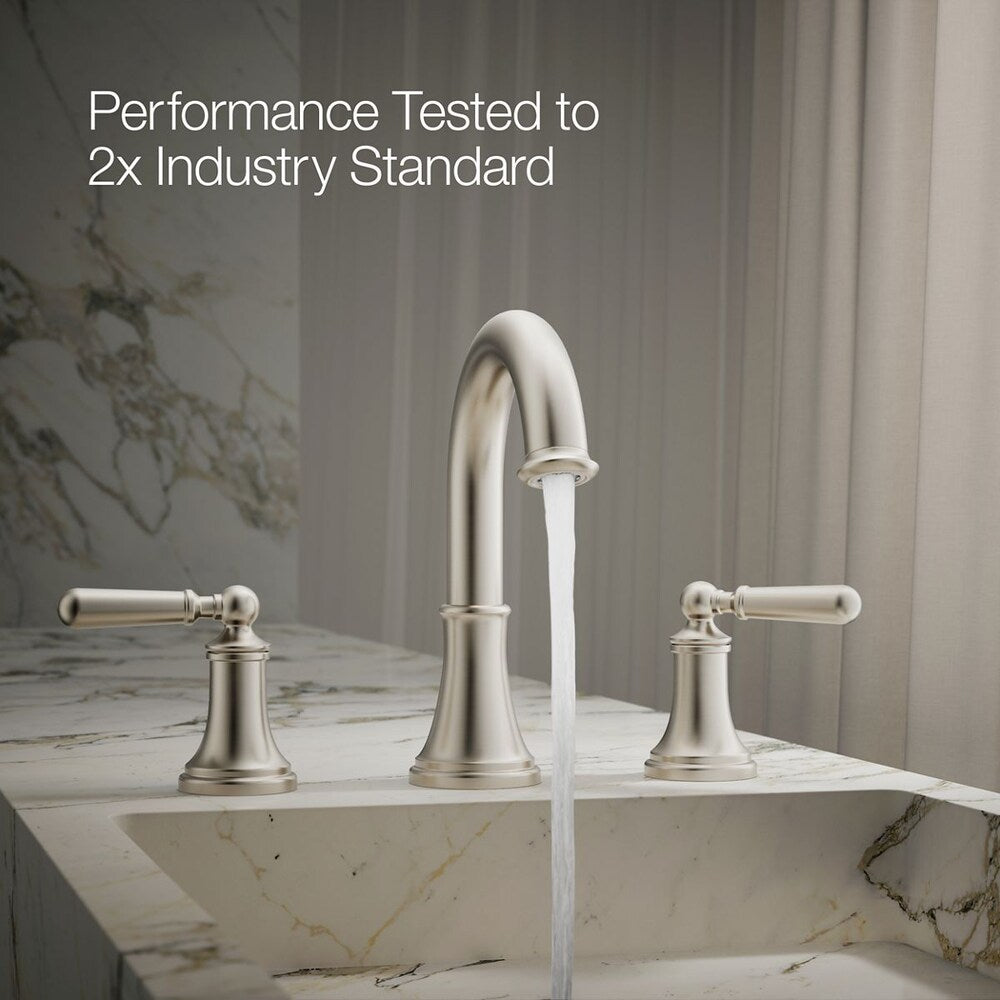 Robinet de lavabo de salle de bain à large portée Capilano en nickel brossé