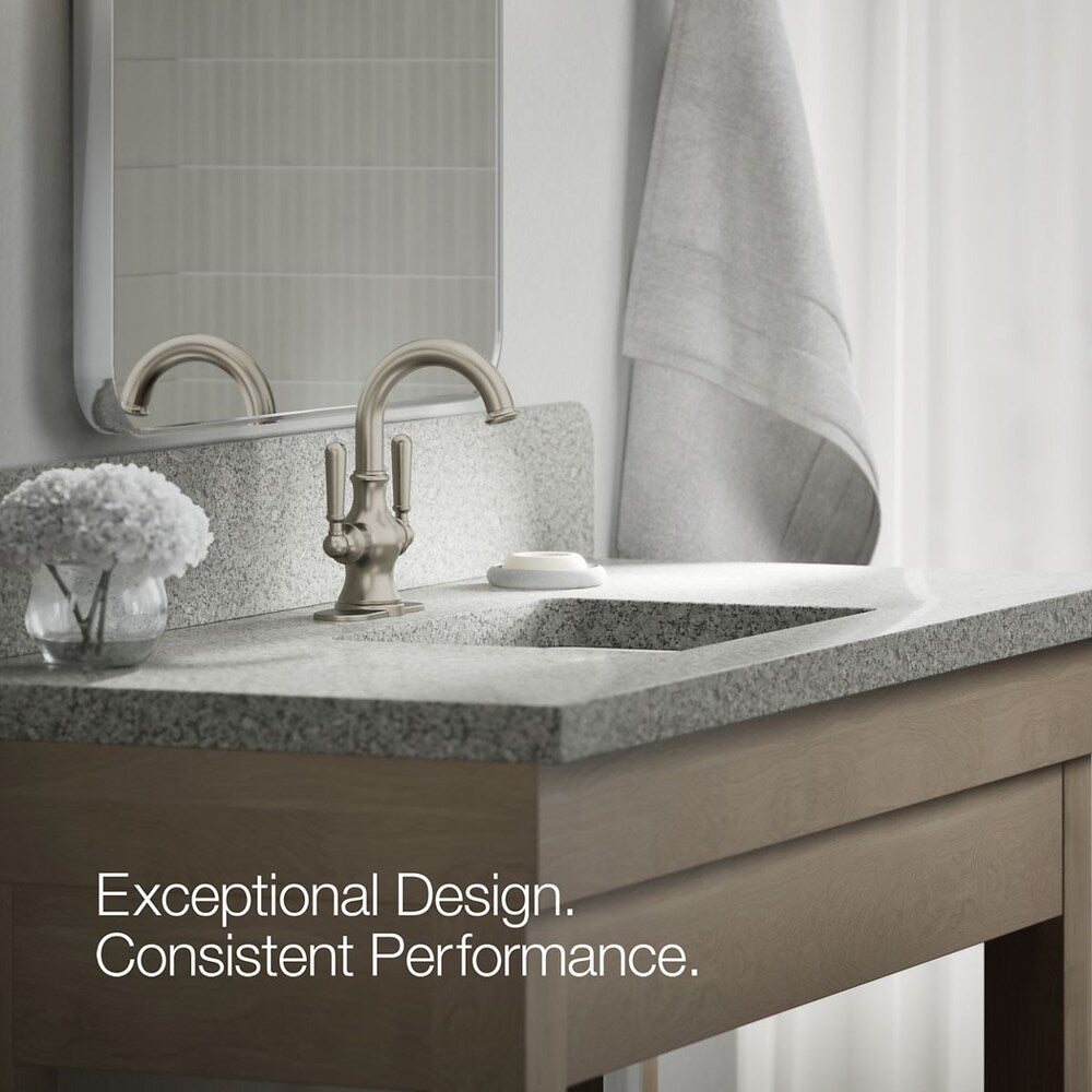 Robinet de lavabo de salle de bain monobloc Capilano en nickel brossé