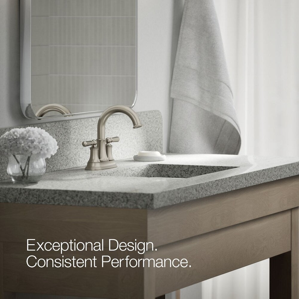 Robinet de lavabo de salle de bain central Capilano en nickel brossé