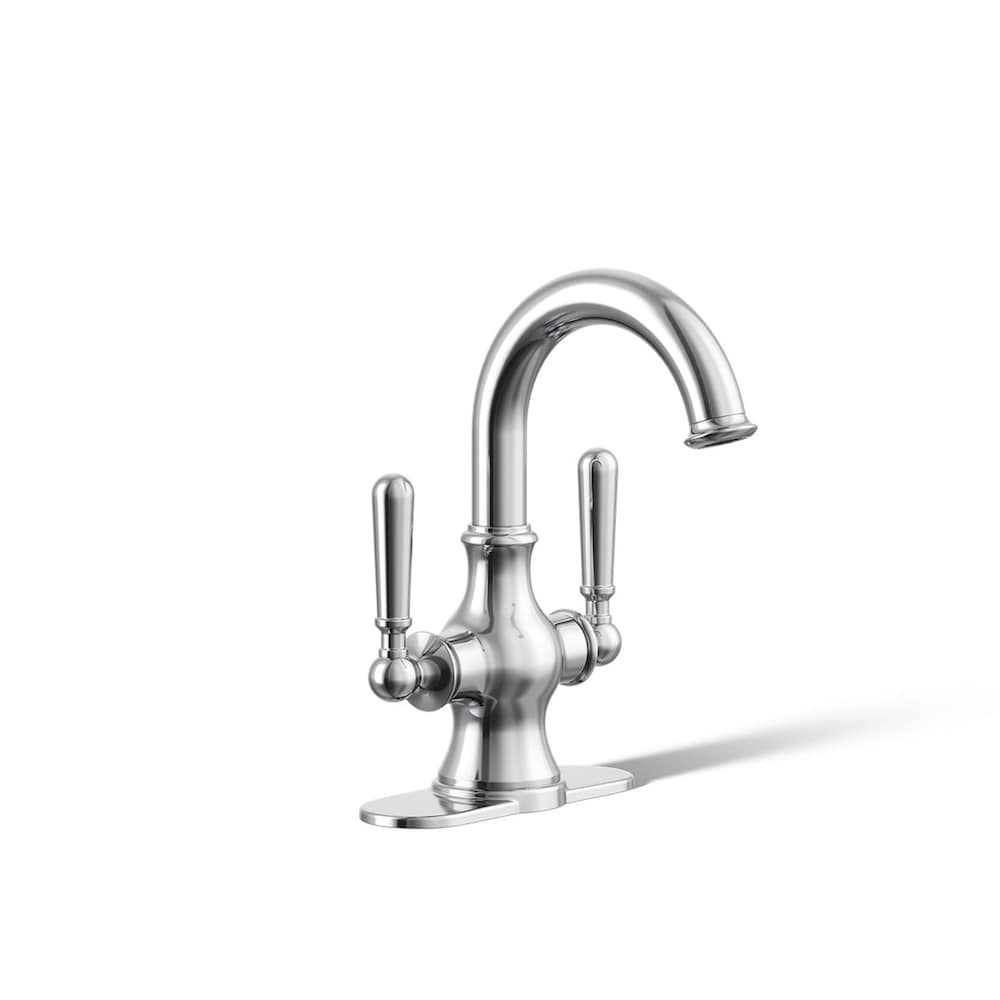 Robinet de lavabo de salle de bain monobloc Capilano en chrome poli