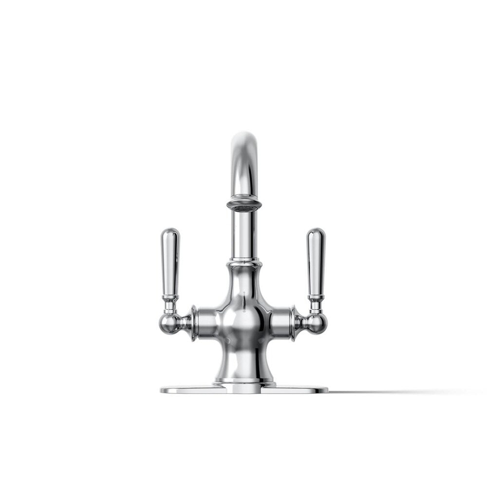 Robinet de lavabo de salle de bain monobloc Capilano en chrome poli