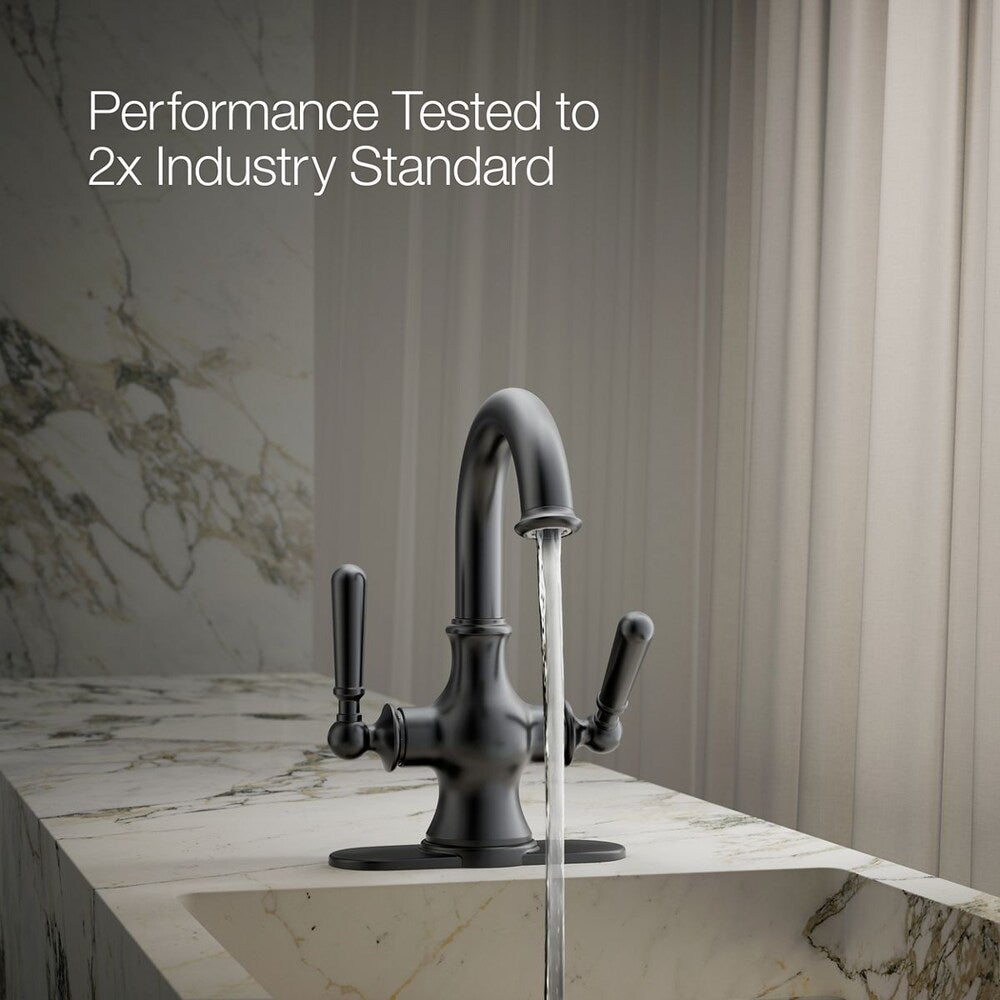 Robinet de lavabo de salle de bain monobloc Capilano en noir mat