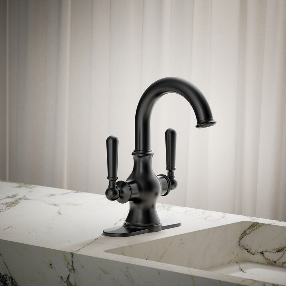 Robinet de lavabo de salle de bain monobloc Capilano en noir mat