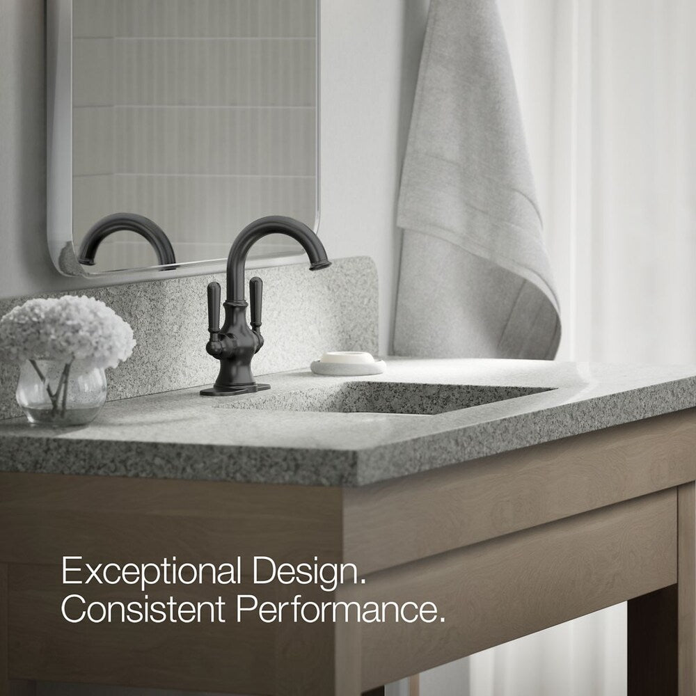 Robinet de lavabo de salle de bain monobloc Capilano en noir mat