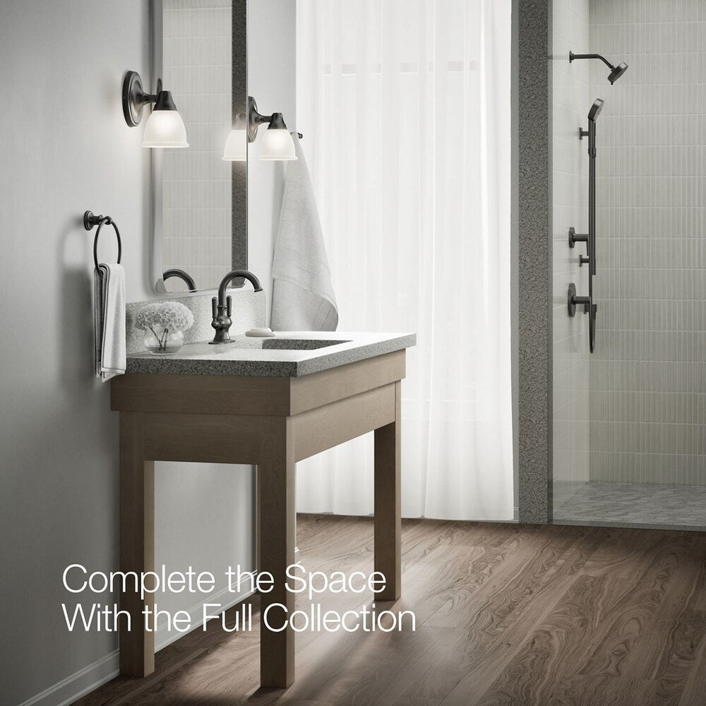 Robinet de lavabo de salle de bain monobloc Capilano en noir mat