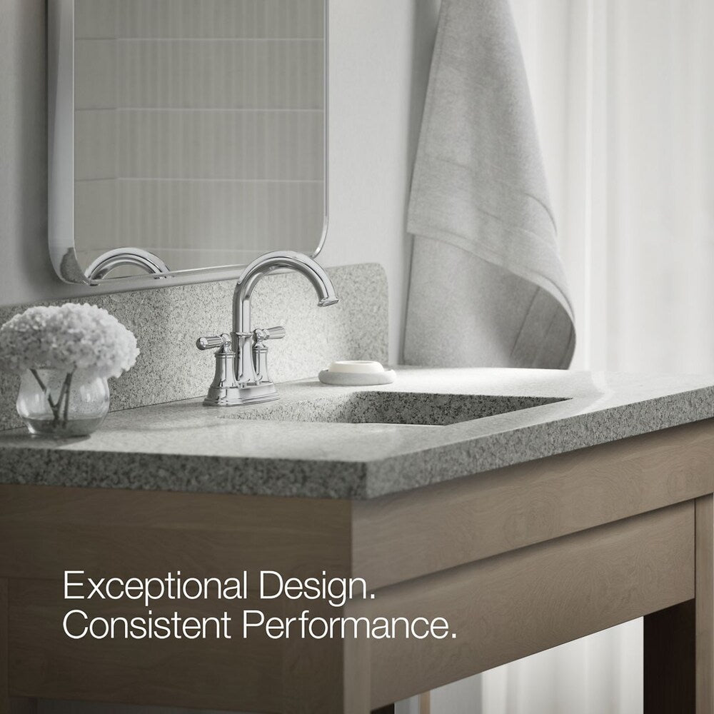 Robinet de lavabo de salle de bain central Capilano en chrome poli