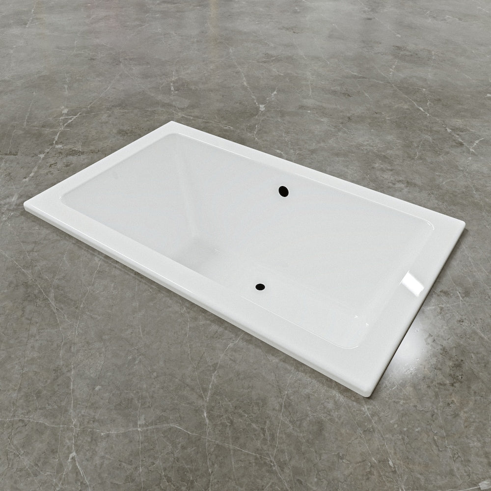 Baignoire encastrée LILY 60 pouces x 36 pouces avec drain central décalé