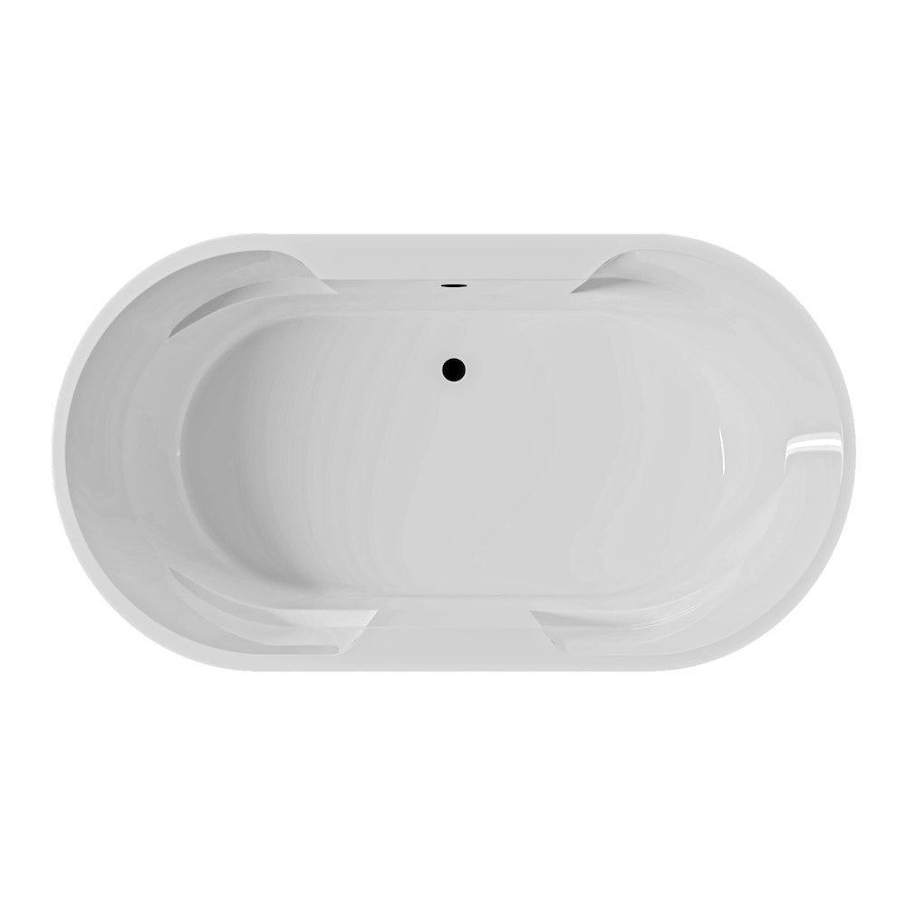 Baignoire encastrée à drain central décalé CLOVER 66 po x 36 po