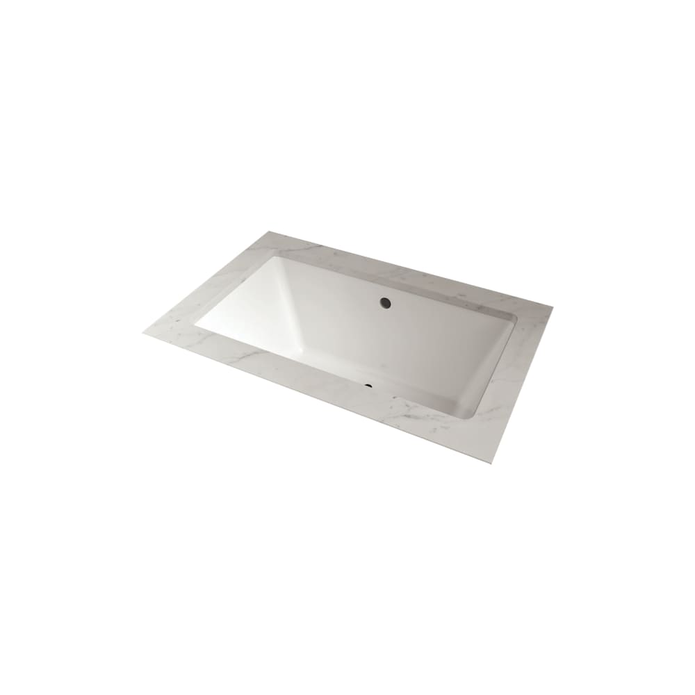 Baignoire sous plan LILY 66 po x 42 po à drain central décalé