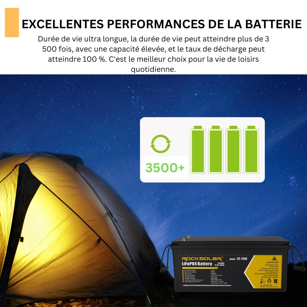 12V 200Ah Deep Cycle LiFePO4 Battery with BMS System