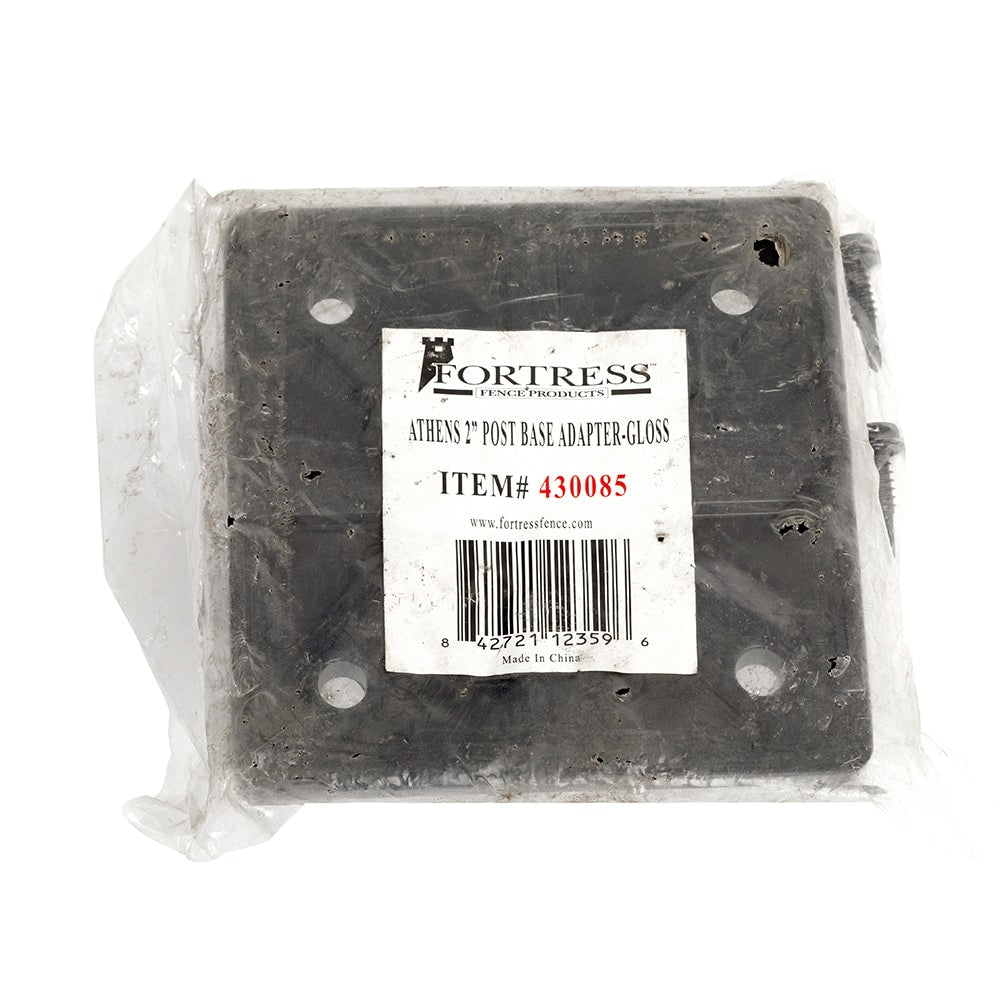Athens 2" Fence Post Base Adaptor Gloss Black