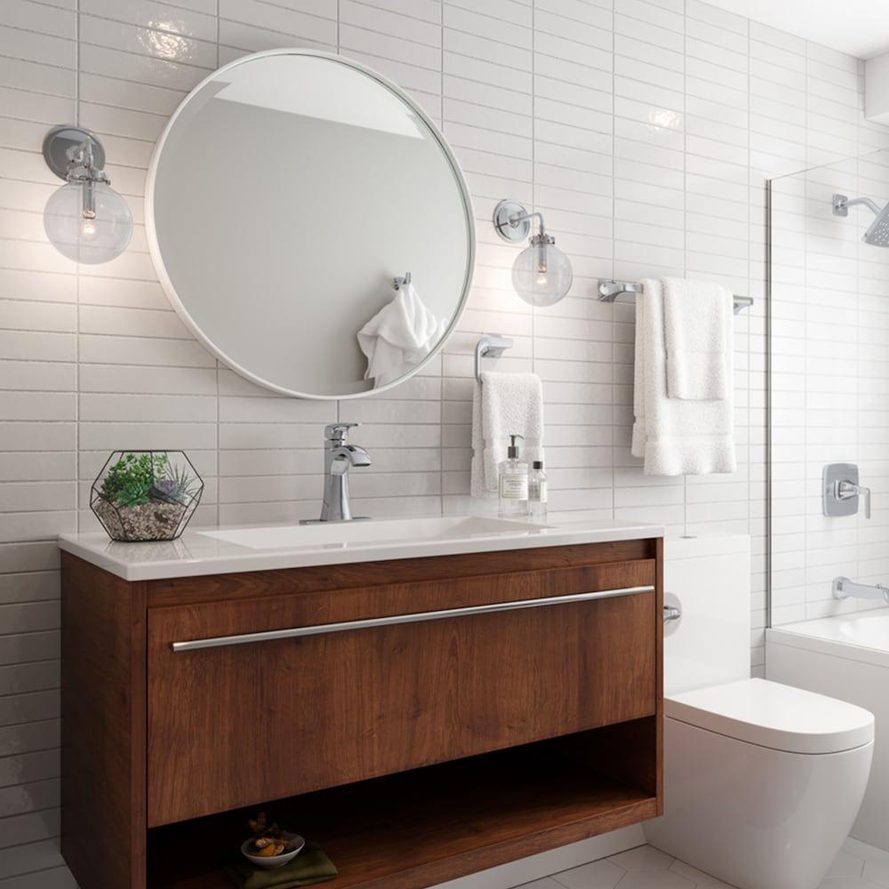 Robinet de salle de bain à commande unique Bruxie en chrome poli