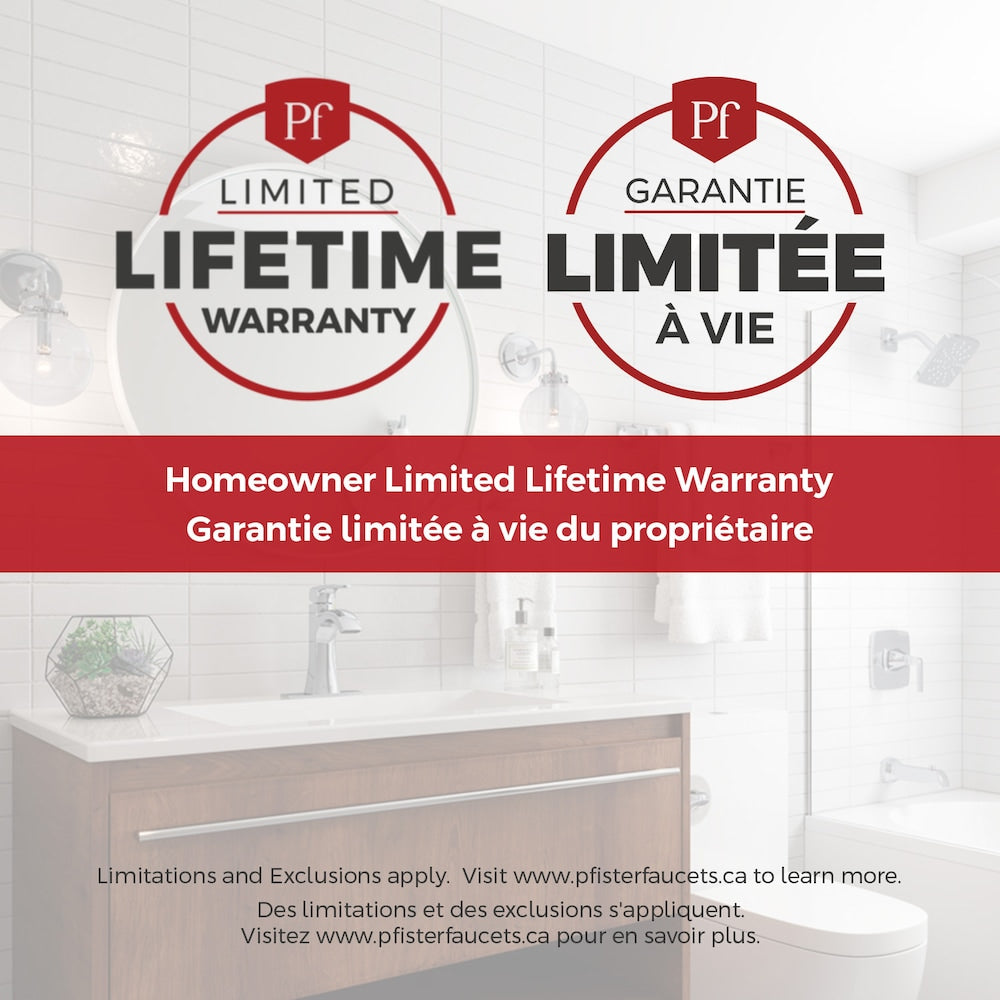 Robinet de salle de bain à commande unique Bruxie en chrome poli