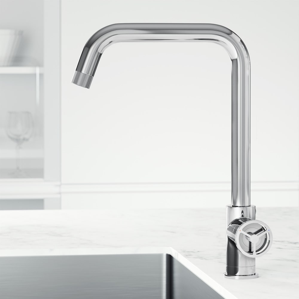 Cass Industrial Single-Handle Bar Kitchen Faucet in Chrome