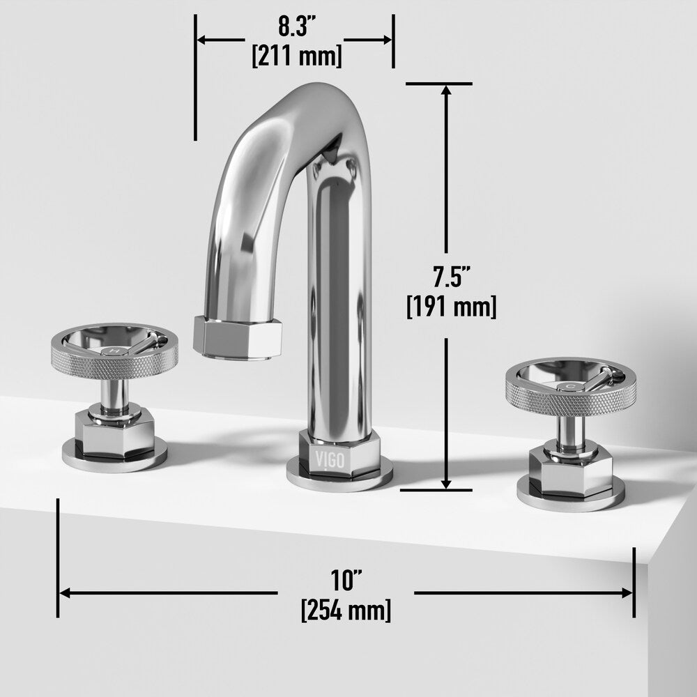Hart 10" W Widespread 2-Handle Bathroom Faucet in Chrome