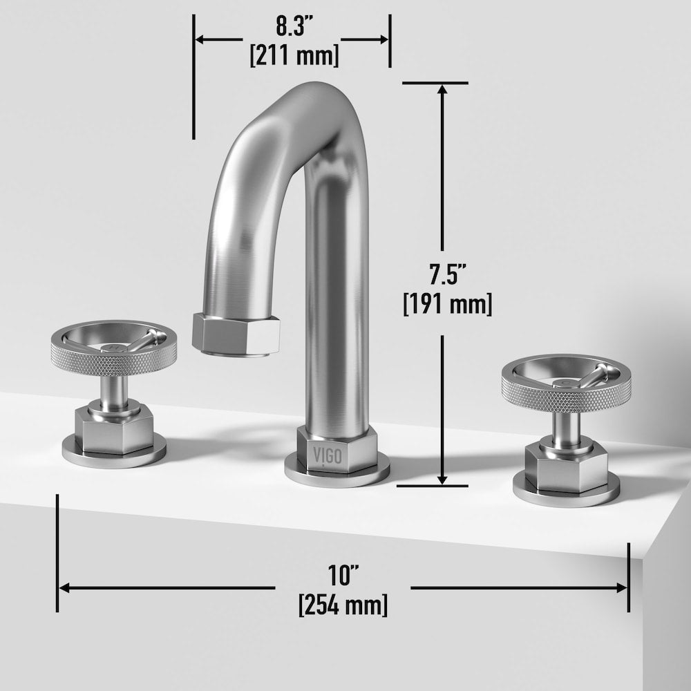 Hart 10" W Widespread 2-Handle Bathroom Faucet in Brushed Nickel
