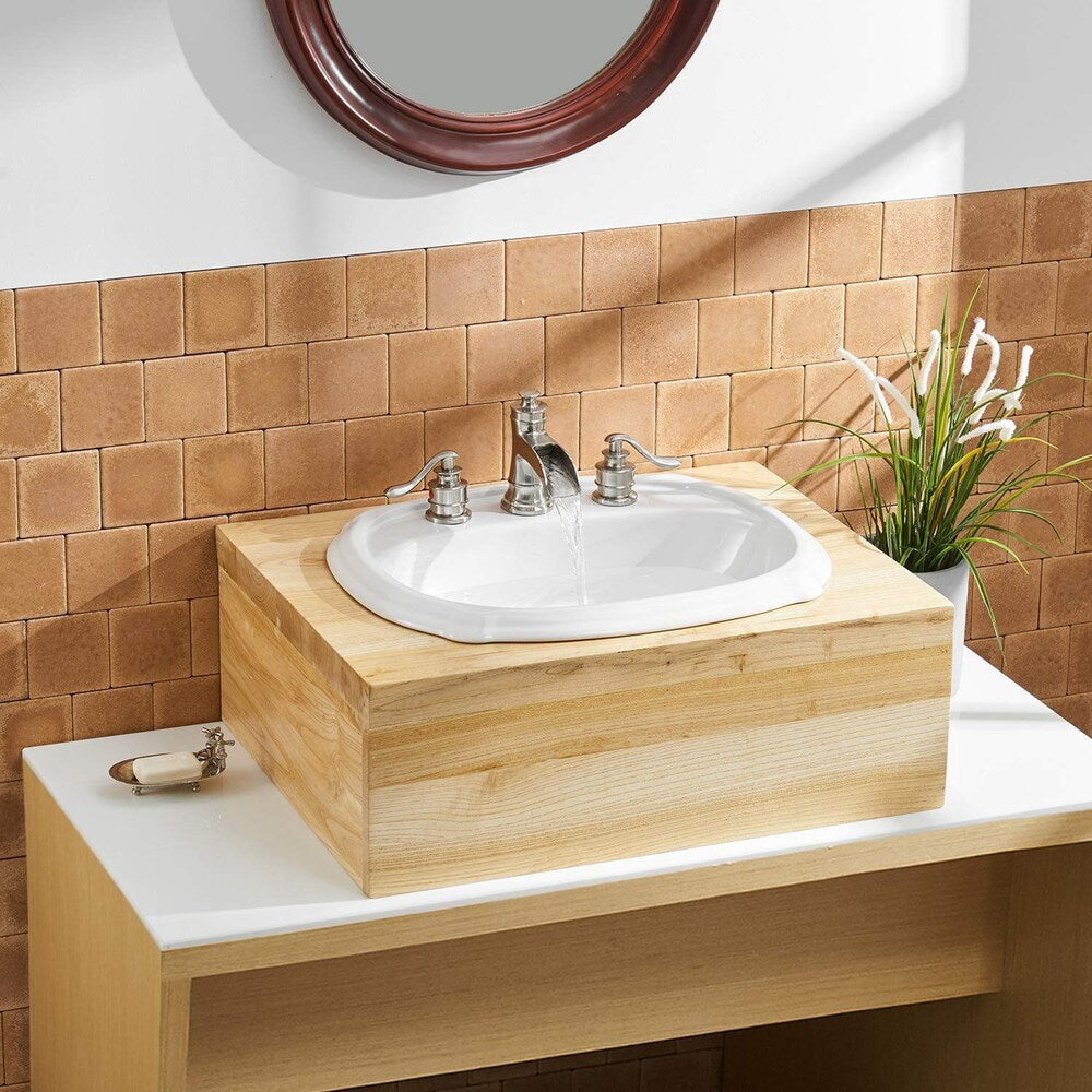 Robinet de salle de bain à double poignée et cascade de 8 pouces avec ensemble de vidange en nickel brossé