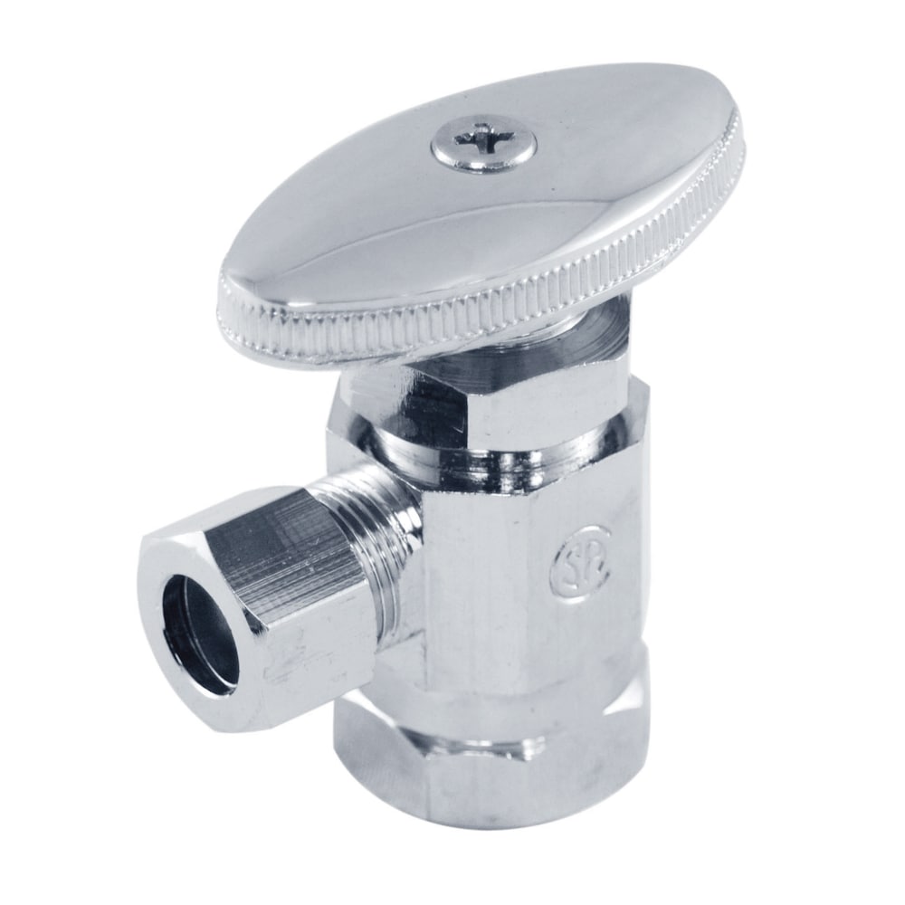 1/2-inch FIP x 3/8-inch O.D. Comp. Angle Multi-Turn Supply Stop Valve Pack of 6