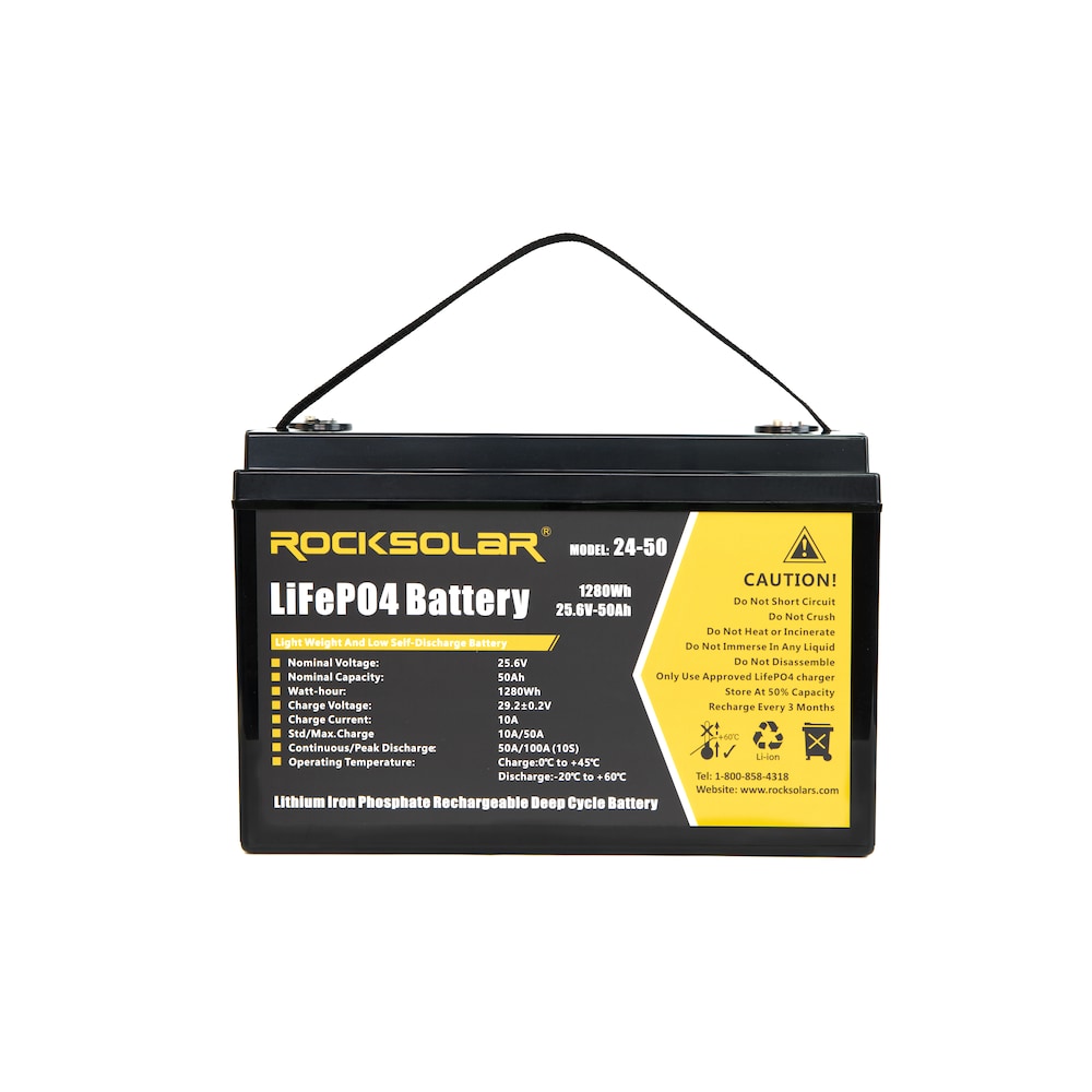 24V 50Ah Deep Cycle LiFePO4 Battery with BMS System