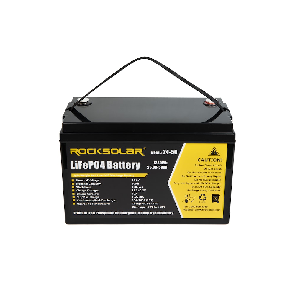 24V 50Ah Deep Cycle LiFePO4 Battery with BMS System