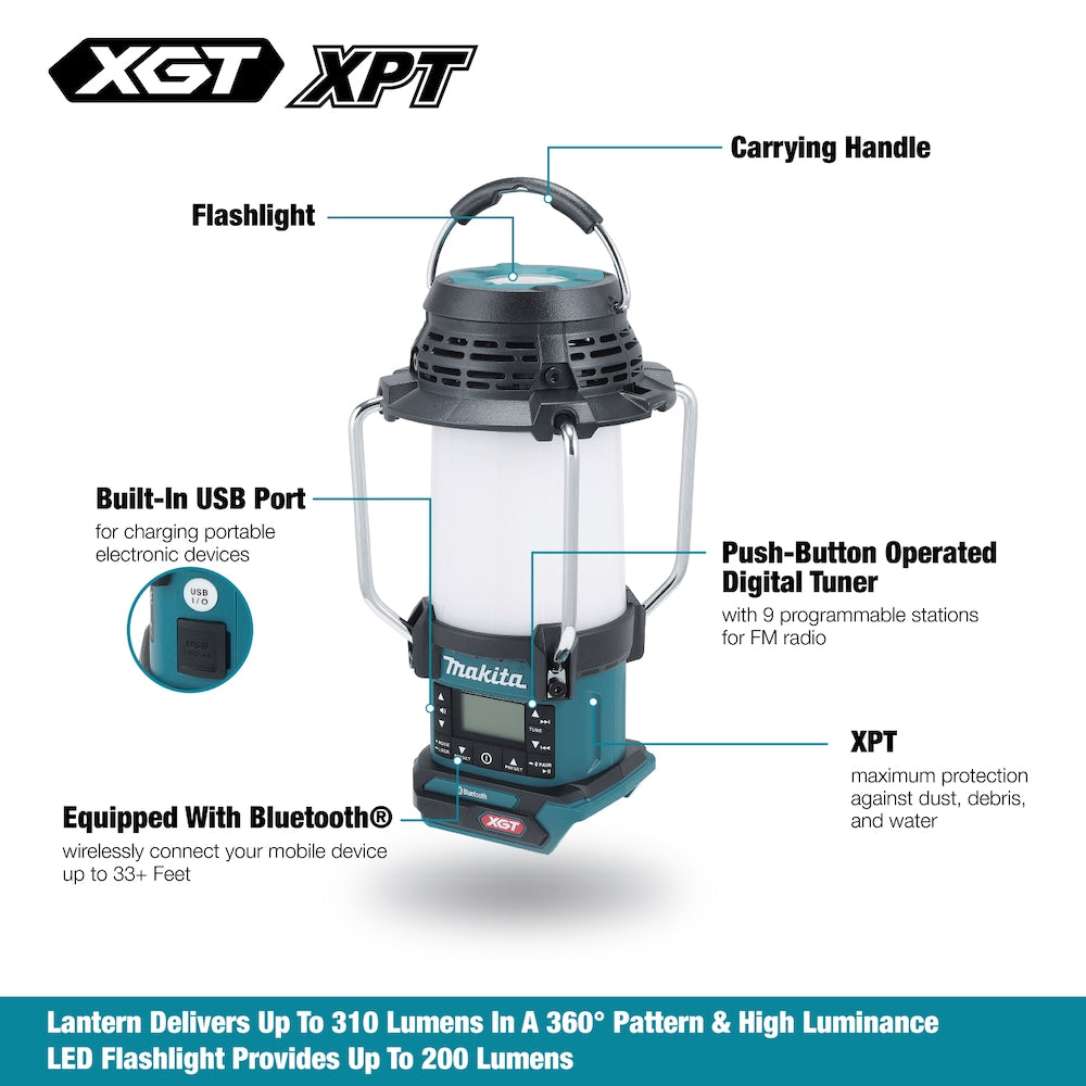 40Vmax XGT Cordless Lantern Radio with Built-in Flashlight and Bluetooth (Tool Only)