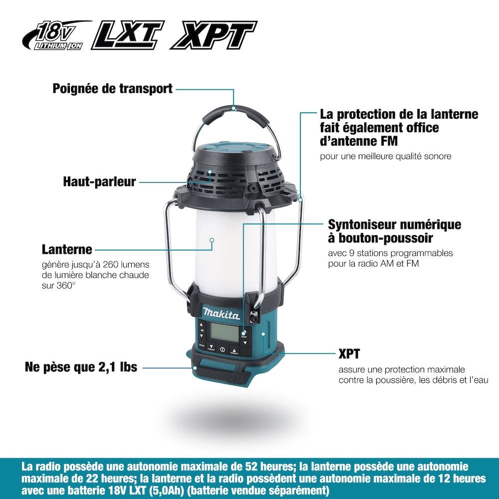 18V LXT Lithium-Ion Cordless Lantern Radio with XPT and 360-Degrees Light (Tool Only)
