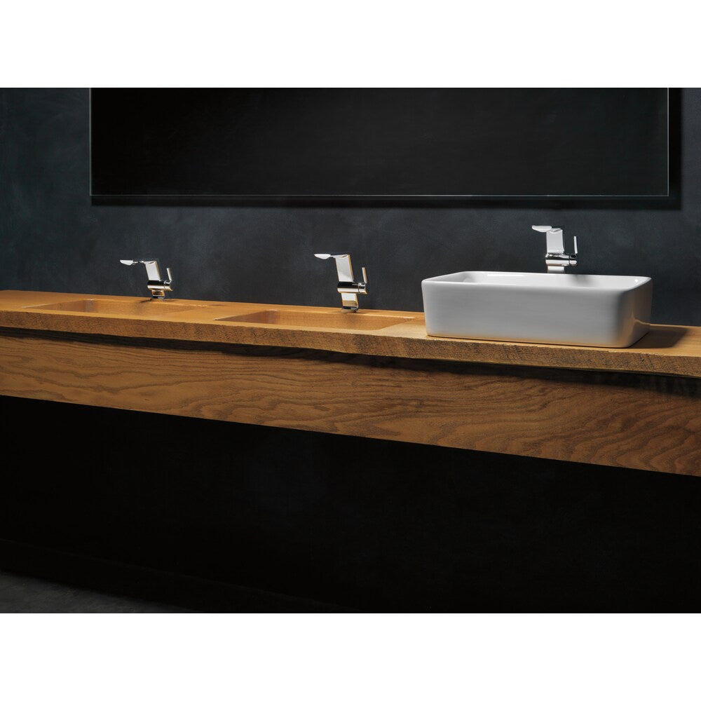 Robinet de lavabo de salle de bain pivotant à poignée unique et à levier unique à débit standard en métal avec poussoir escamotable en chrome