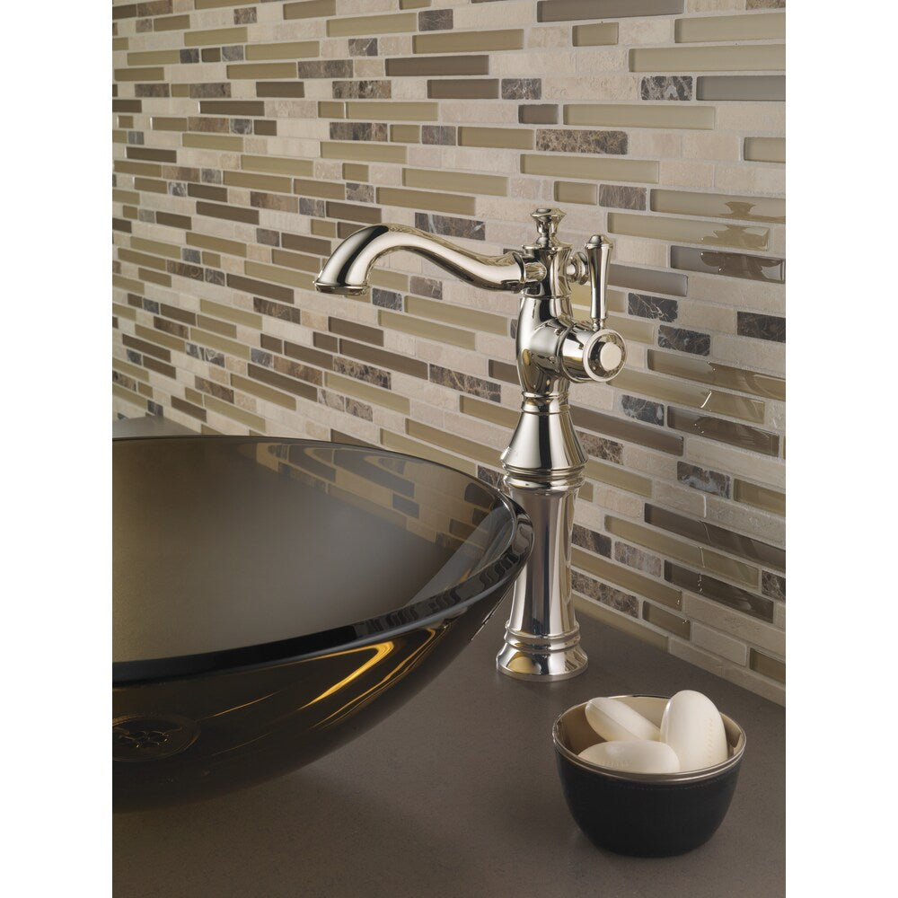 Cassidy Single Hole Single Handle Mid Arc Bathroom Sink Faucet Deck Mount in Polished Nickel