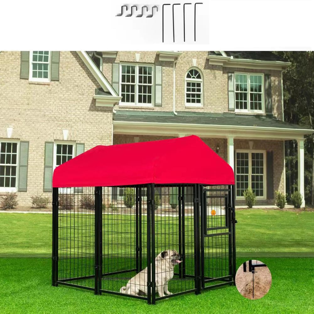 Kit de clôture pour chien en fil de fer soudé de 52 po x 4 pi x 4 pi