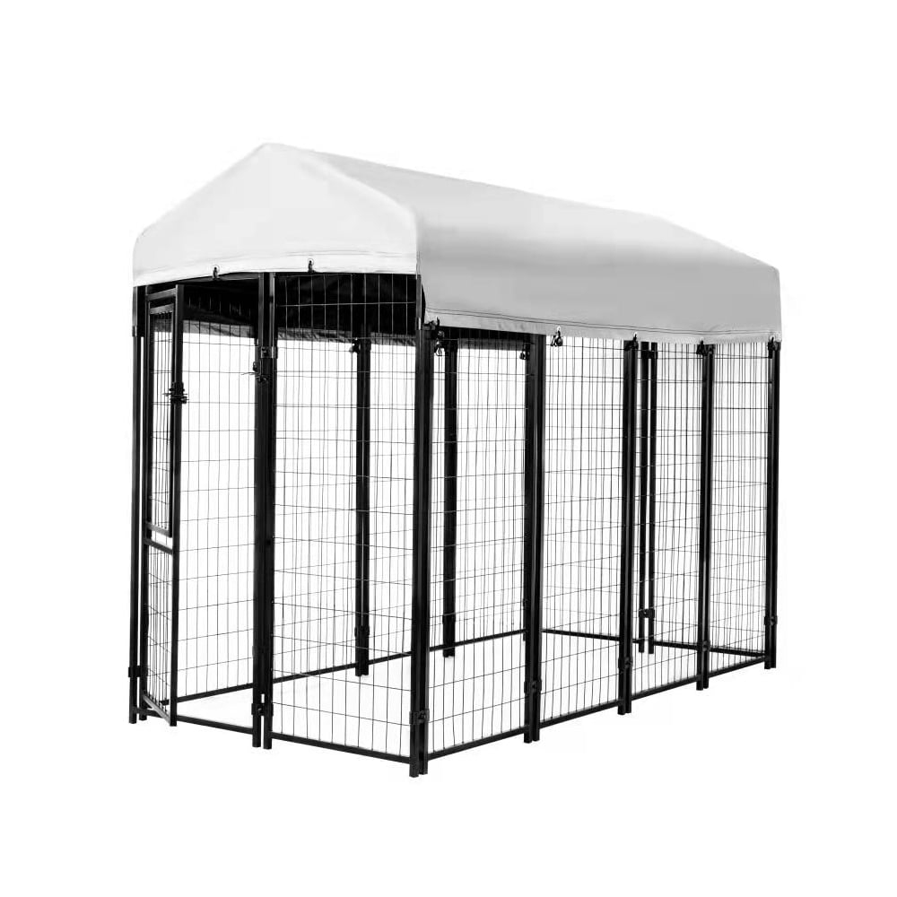 Kit de clôture pour chien en fil de fer soudé de 4 pi x 8 pi x 6 pi