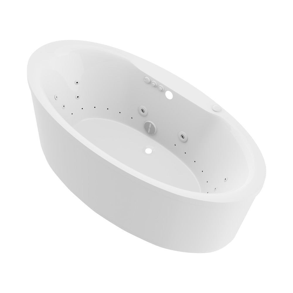 Heidi 68 inch Acrylic Flatbottom Whirlpool and Air Bathtub in White