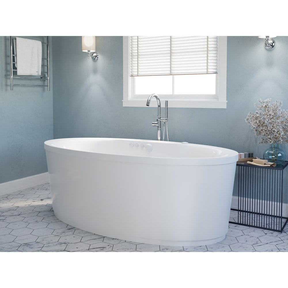 Heidi 68 inch Acrylic Flatbottom Whirlpool and Air Bathtub in White
