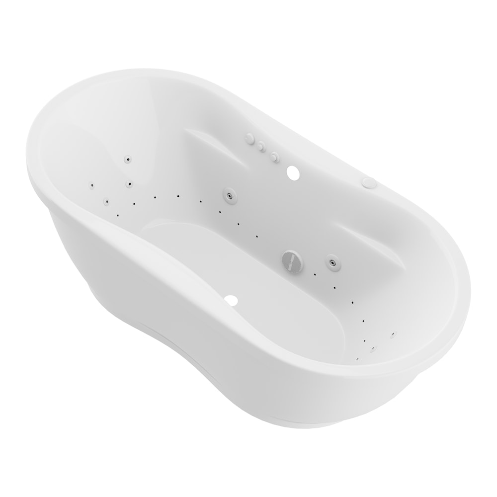 Lori 72 inch Acrylic Flatbottom Whirlpool and Air Bathtub in White