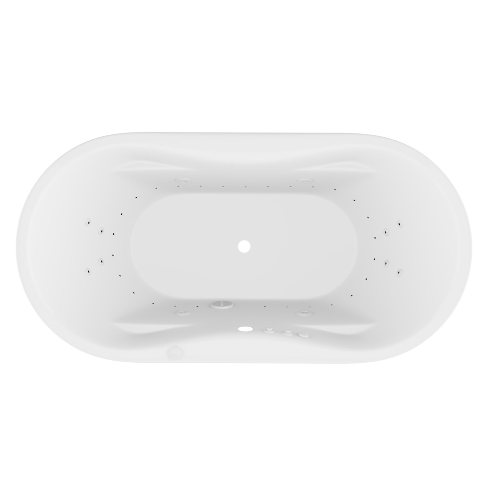 Lori 72 inch Acrylic Flatbottom Whirlpool and Air Bathtub in White