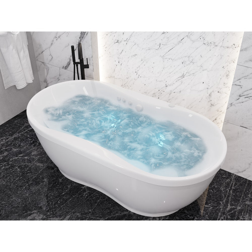 Lori 72 inch Acrylic Flatbottom Whirlpool and Air Bathtub in White