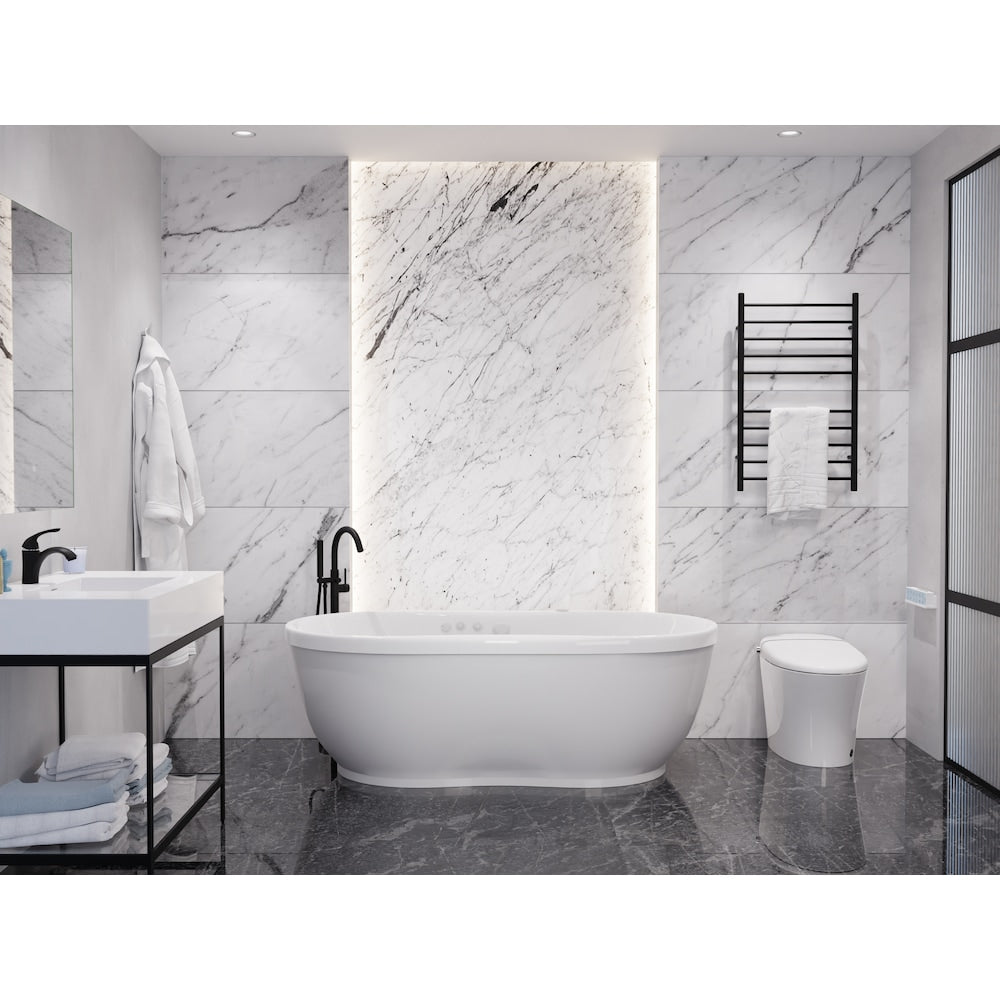 Lori 72 inch Acrylic Flatbottom Whirlpool and Air Bathtub in White