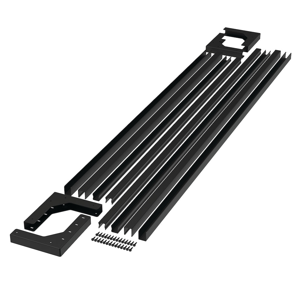 58" Steel Gate Kit for Vinyl/Wood Infill Boards Black